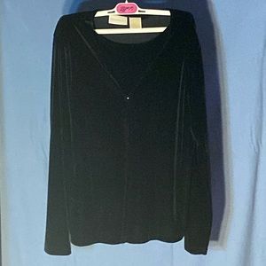 Christie & Jill black velour cardigan